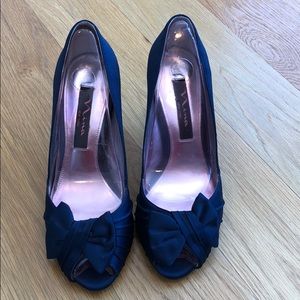 Nina Navy Satin Wedding Shoe